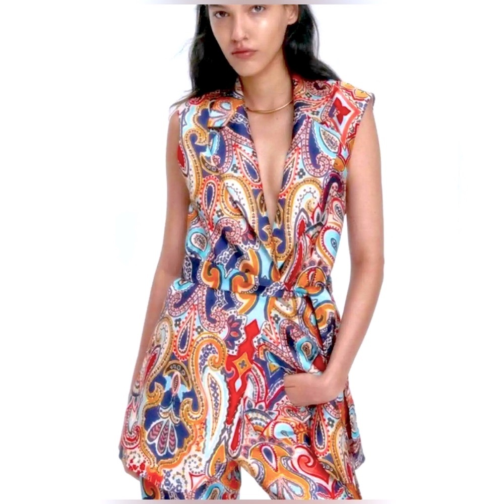 Zara Multicolor Paisley Vest